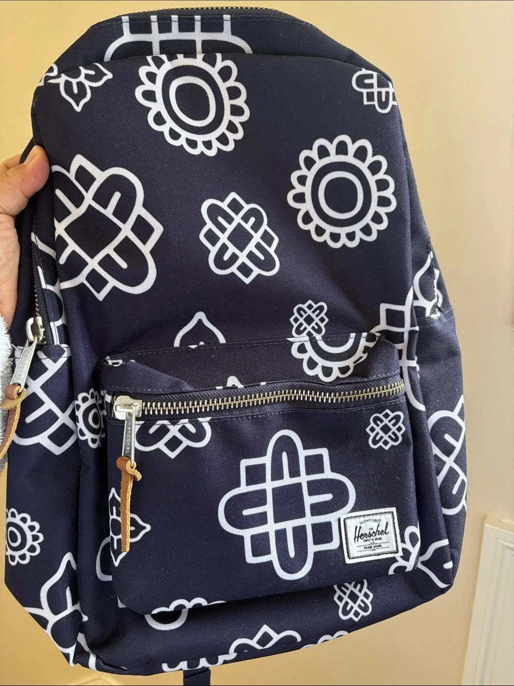 Herschel Supply Company Kids Navy Blue Backpack with White Graphic Pattern
